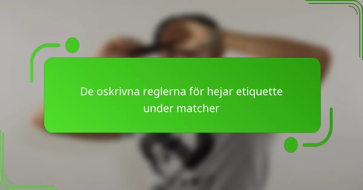 De oskrivna reglerna för hejar etiquette under matcher