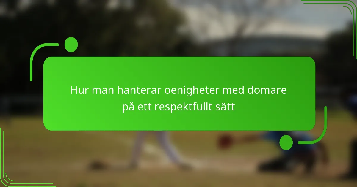 Hur man hanterar oenigheter med domare på ett respektfullt sätt