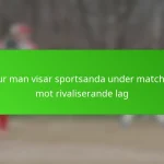 Hur man visar sportsanda under matcher mot rivaliserande lag