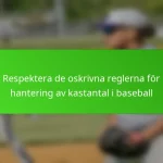 Respektera de oskrivna reglerna för hantering av kastantal i baseball