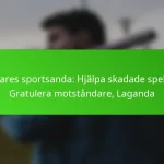 Spelares sportsanda: Hjälpa skadade spelare, Gratulera motståndare, Laganda